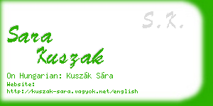 sara kuszak business card